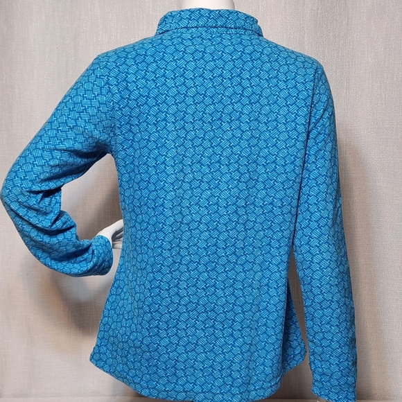 COLUMBIA 1/4 Zip Neck Fleece Blue Long Sleeve Jumper Sweater Women Size Large - Picture 6 of 10